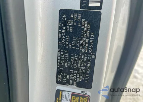 2019 Kia Sedona L from USA, damaged, VIN KNDMA5C10K6539136